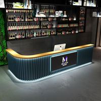 Comptoir de bar d'angle commercial contemporain en bois durable et écologique pour hôtels, restaurants de hot pot et barbecue, et zones commerciales