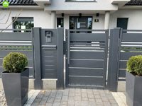 Clôture de jardin en alliage d'aluminium, treillis métallique revêtu, portails semi-privés pour extérieur, écologiques et résistants aux intempéries