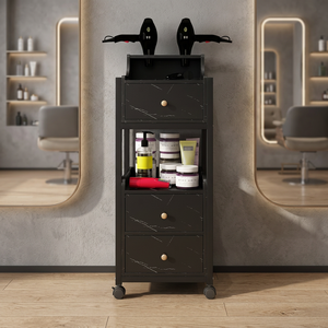 Barber shop hair salon mirror stand beauty salon <b>tool</b> <b>cabinet</b> haircutting <b>cabinet</b> hair dryer multi-functional <b>storage</b> - Product Image 1