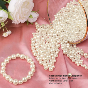 Perles d'imitation 4 6 8 10mm, blanc cassé, blanc pur, perles rondes en ABS pour la fabrication de bijoux DIY, bracelets, colliers - Product Image 4