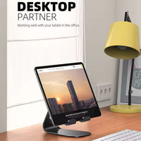 Support de tablette rotatif à 360° Lamicall S1X pour bureau, support de tablette réglable de grande taille, support de téléphone portable, bureau, 4,7 à 13 pouces