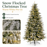 Weihnachtsbaum-Dekorationslichter für Innenräume, Steckbare Warmweiße LED-Lichterkette, Vorbeleuchteter Dekorationsbaum für Wohnzimmer