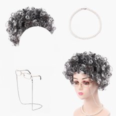 Ensemble d'articles de marié de grand-mère 3 sortes comprenant des lunettes bouclées/noires pour accessoires de costume - Product Image 1