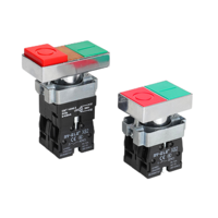 Interrupteur à bouton-poussoir à vis à réinitialisation automatique RY-XB2-11RDG 1NO1NC IP65 niveau 22mm Double bouton 10A 24V 10A 24V métal matière plastique