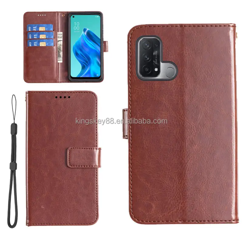 Business Retro Leather Flip Phone Case Back Cover Protective Case with Card Slot for Oppo Reno 5 Reno 7