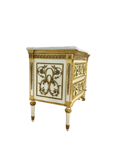 Mobile da Ingresso in Legno Massello Intagliato a Mano <span class=keywords><strong>con</strong></span> Piano in Marmo, <span class=keywords><strong>Arredamento</strong></span> <span class=keywords><strong>Moderno</strong></span> di Lusso per Corridoio in Betulla Importata - Product Image 4