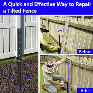 Poste <span class=keywords><strong>de</strong></span> valla con recubrimiento <span class=keywords><strong>de</strong></span> polvo negro <span class=keywords><strong>de</strong></span> <span class=keywords><strong>madera</strong></span> <span class=keywords><strong>de</strong></span> acero <span class=keywords><strong>de</strong></span> 32x4x6 pulgadas, Estaca <span class=keywords><strong>de</strong></span> tierra con punta <span class=keywords><strong>de</strong></span> ancla <span class=keywords><strong>para</strong></span> valla <span class=keywords><strong>de</strong></span> cubierta, barandilla <span class=keywords><strong>de</strong></span> porche, pérgola <span class=keywords><strong>de</strong></span> buzón - Product Image 2