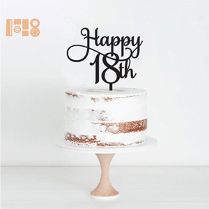 <strong>18th</strong> <strong>Birthday</strong> <strong>Party</strong> <strong>Decor</strong> ,black Acrylic Happy <strong>18th</strong> <strong>Birthday</strong> Cake Topper ,celebrate Monogram Eighteen <strong>Birthday</strong> Cake Topper - Product Image 6