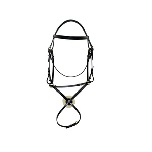 Brida de cuero ecuestre con logotipo personalizado del fabricante en productos de caballo negro/marrón para montar - Product Image 1