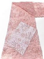 Haute Qualité Haute Couture Femmes Robe avec Pleine Perles Sequin Tulle Français Dentelle Tissu