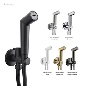 PINEBAY Good Price Bathroom Matte Black <strong>Toilet</strong> Shattaf WC ABS Handheld Cleaning Douche Spray Set Woman Bidet <strong>Sprayer</strong> with Valve - Product Image 1