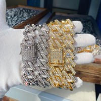 Offre Spéciale luxe Miami cubain lien chaîne Bracelet Super grand plaqué or inspiré Style à la mode principal chaîne lien Bracelets