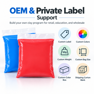 Air Dry Clay 50g Resealable Bag 45 Colors Smooth Modeling Clay Plasticine Play Dough <b>for</b> <b>Kids</b> DIY <b>Craft</b> School OEM Bulk Supply - Product Image 5