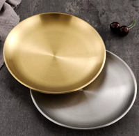 Assiettes à dîner Tianfa personnalisées avec logo, luxe, or, biodégradables, écologiques, durables, en acier inoxydable, 9-13 pouces, sans BPA, qualité alimentaire