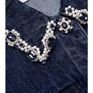 Vestido de Mezclilla Personalizado para Mujer, Estilo Elegante, Corte Ajustado, Falda Plisada, Sin Mangas, Cuello Camisero - Product Image 5