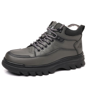 Nuovi stivali invernali da uomo in pelle di mucca <span class=keywords><strong>con</strong></span> pelliccia bianca all'interno della suola spessa allacciata da esterno scarpe da escursionista da esterno di marca di fabbrica - Product Image 1