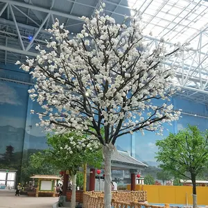 تخصيص شكل الأبيض وهمية أشجار زهرة اصطناعية ماغنوليا شجرة لحفلات الزفاف الديكور