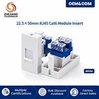 Module Keystone RJ45 Cat6 UTP sans outil, insert Ethernet à terminaison IDC, à clipser pour plaque frontale et panneau de brassage Ysj HB-45M4