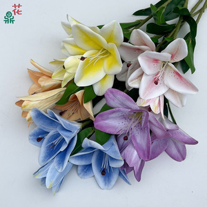 Fleurs artificielles en soie Lily, imperméables, pour décoration d'hôtel, arche de mariage, style moderne, tige unique - Product Image 1