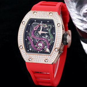 Reloj Mecánico con Patrón de Serpiente y Diamantes para Hombre y Mujer, Correa de Goma Resistente, Apto para Golf y Vestimenta Formal - Product Image 2