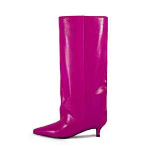 <span class=keywords><strong>Stivali</strong></span> alti al ginocchio con polpaccio largo da donna alla moda con <span class=keywords><strong>tacco</strong></span> <span class=keywords><strong>basso</strong></span> <span class=keywords><strong>a</strong></span> <span class=keywords><strong>punta</strong></span> oliato Pull on taglie 35-43 - Product Image 4