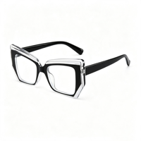 Lunettes anti-lumière bleue SM876 Cat-Eye pour femmes et hommes, monture optique en PC, lunettes à angles vifs, verres en résine transparente