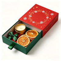 Boîte cadeau de Noël personnalisée, boîte coulissante en papier pliable rouge et verte imprimée pour l'emballage de cadeaux de Noël