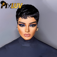 Perruques Courtes Pixie en Gros, Fournisseurs de Perruques Bob, Perruques en Cheveux Humains, Perruques Courtes Pixie Sans Colle avec Dentelle HD, 100% Cheveux Vierges Non Traités