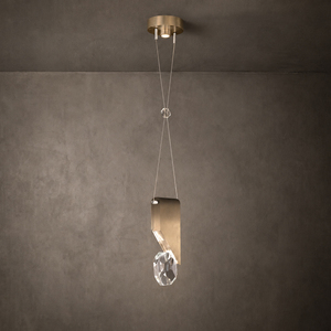 Luxury Faceted Crystal Pendant Lamp Adjustable Wire Hotel Guest Room Mini Hanging <b>Light</b> - Product Image 1