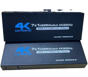 مخزون كافي مخزون كافي 2023 أفضل 4K HDMI تبديل 2.0 يدعم RGB 8 8 8 HDR 60Hz HDMI 2.2 تبديل عن بعد IR UHD 7 منافذ في 1 مخرج