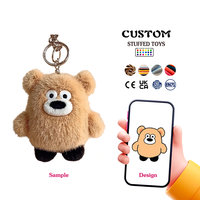 Gantungan Kunci Boneka Beruang Cokelat Muda, Ringkas dan Mudah Dibawa, Kain Lembut dan Ramah Kulit, Gantungan Kunci Custom.