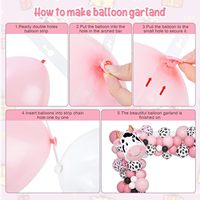 Kit de guirlande de ballons sur le thème de la vache rose, ballons en feuille d'aluminium à imprimé vache pour les filles, décorations de fête d'anniversaire sur le thème des animaux de la ferme