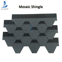 Asphalt-Dachschindeln aus Bitumen und Glasfaser, Farbige Dachplatten im Modernen Mosaik-Stil