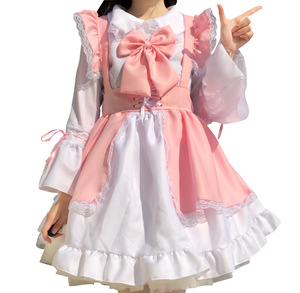 Traje de dama de honor para hombre y mujer, traje <span class=keywords><strong>Sexy</strong></span> de Anime, rosa, negro, blanco, delantal, vestido de Lolita gótica, <span class=keywords><strong>disfraz</strong></span> de Cosplay - Product Image 3