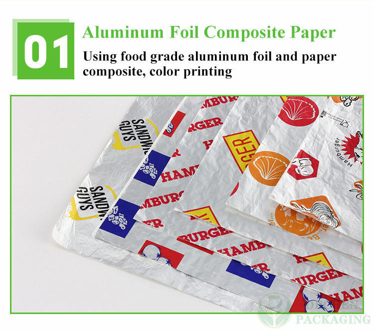 Wrapping For Fast Food Wrap Aluminum Foil Paper