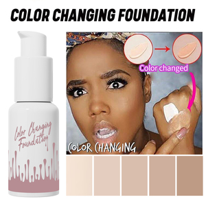 Private Label Full Coverage Liquid and Matte Cream <b>Foundation</b> Color-Changing Temperature-Changing for Dark Skin Tones - Product Image 2