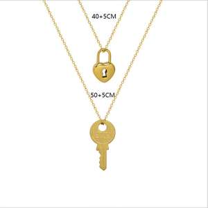 Новинка Showfay: парные украшения, колье с подвеской в виде сердца, набор с подвесками в виде замка и ключа для женщин, подарок. - Product Image 6