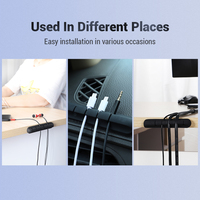 Organizador de Cables de Plástico, Enrollador USB, Soporte de Pared para Cocina, Armario, Baño, Sala de Estar, Clips Multifunción para Ratón y Auriculares