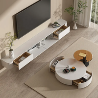 Table basse en verre trempé de couleur ronde ATUNUS Size Garden Modern Light Luxury Minimalist Rock Slab Designer Combination