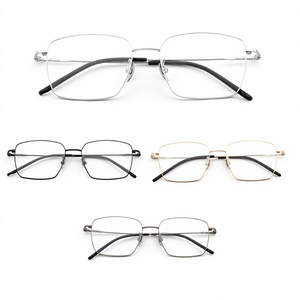 Gọng kính mắt bán titan hình vuông sang trọng cổ điển dành cho cả nam và nữ, khung mắt kính quang học cổ điển, logo tùy chỉnh, mẫu Pinhui 22114, bền, giao hàng nhanh - Product Image 1