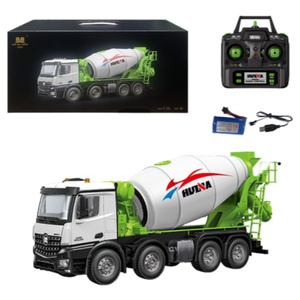 Huina 1537 1/14 Electric Mixer <b>Truck</b> Model Toy Cars Metal Diecast Engineering Vehicles Doors Opened Sound Light Rubber Tire - Product Image 2