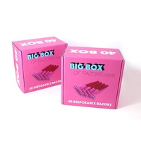 Boîtes d'expédition en carton ondulé kraft personnalisées de couleur rose, petites, avec logo, pour l'expédition