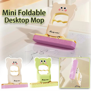 Wholesale Mini Foldable Desktop Mop Wet Dry Use Lazy Cartoon Bear <b>Table</b> Wiping Tool - Product Image 6