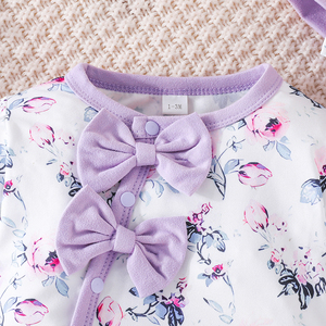 Ensemble de vêtements pour bébé nouveau-né 0-24 mois en coton pour bébé fille et garçon, barboteuse à manches longues, body pour tout-petit - Product Image 2