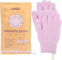 Peeling-Handschuhe für die Dusche Nylon-Körperpeeling Abgestorbene Haut Entferner Nass-Trocken-Spa Maschinenwaschbar Großhandel Individuelles Logo OEM ODM