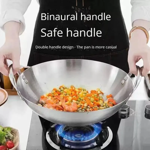 <span class=keywords><strong>Wok</strong></span> professionnel en <span class=keywords><strong>acier</strong></span> inoxydable 22-30cm antirouille avec deux poignées d'une capacité de 18L ustensiles de cuisine allant au four grand ensemble de <span class=keywords><strong>Wok</strong></span> - Product Image 6