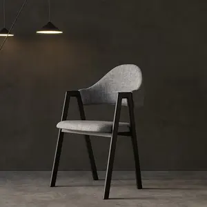 Modern Design Grey Fabric Living Room Leisure Chairs Bedroom Dressing Chair Hotel Restaurant Table Dining Chair