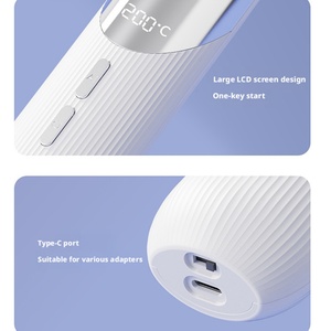 Mini lisseur portable chauffant sans fil Type C pour coiffure – Brosse lissante sans fil - Product Image 3