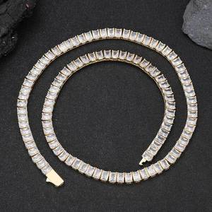 Chaîne tennis en moissanite rectangulaire en argent 925 de 6 mm, style hip-hop européen et américain, bijoux pour femmes, personnalisation possible. - Product Image 5