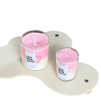 Rosa Herzförmige Kaltgebrühte Kaffee-Duftkerze im Glasgefäß, Gelwachs, Heimdekoration, Geschenk für Feiertage, Aromatherapie-Requisite, 4-12 Stunden Brenndauer